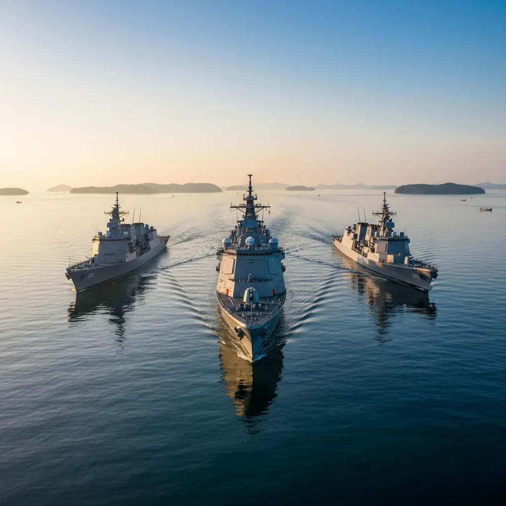 Japanese military naval vessel in Southeast Asian waters symbolizing regional defense shifts