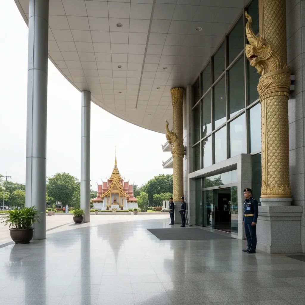 Thai government building entrance representing new business regulation enforcement