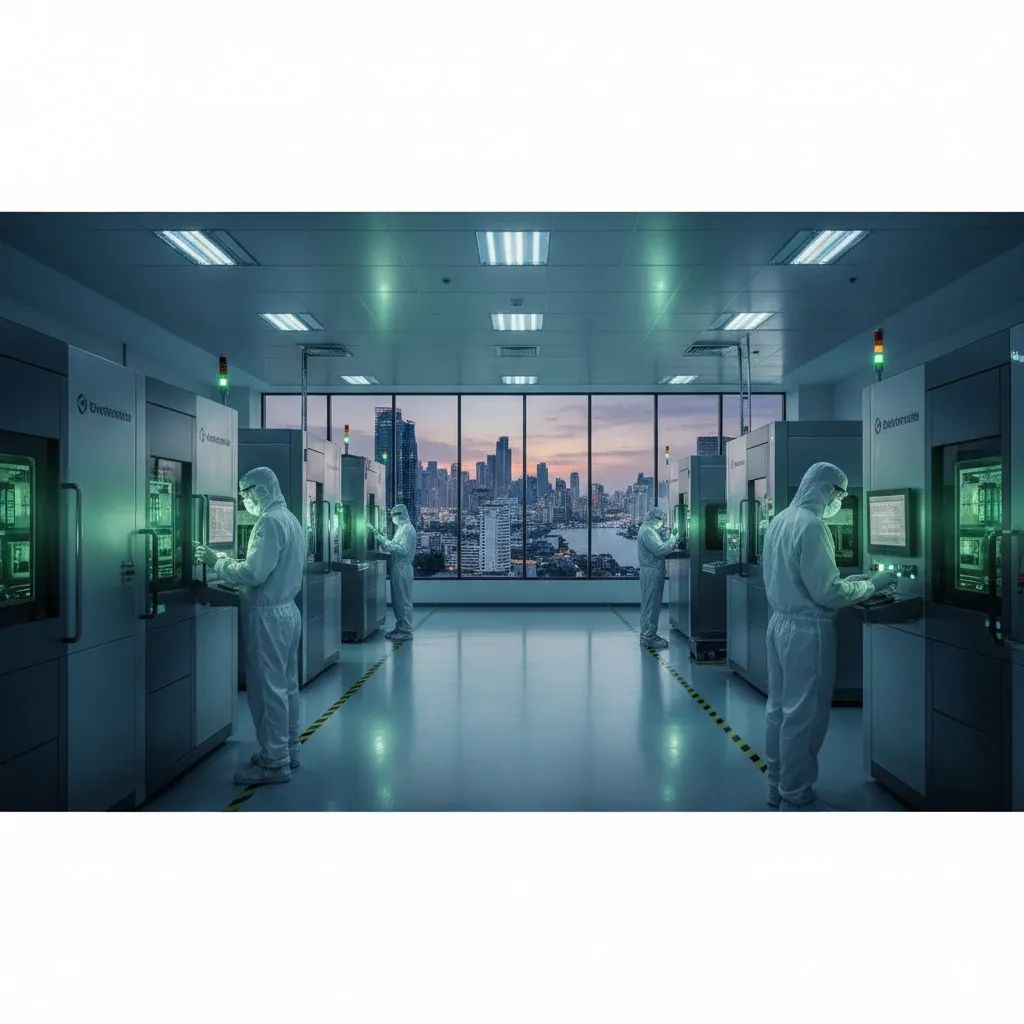 Modern semiconductor manufacturing facility representing Thailand's growing tech export sector