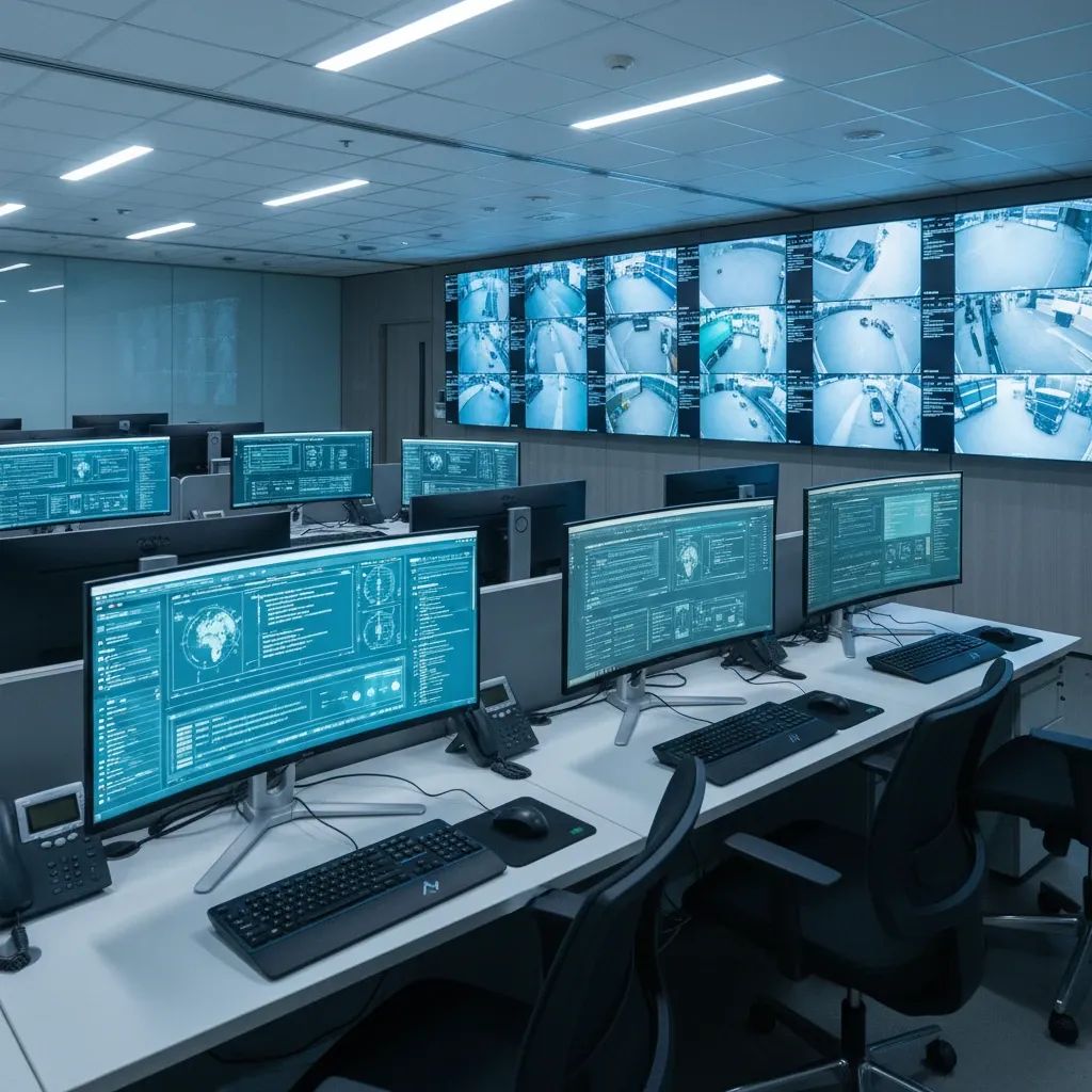 Thailand cybercrime police unit office with modern surveillance and investigation equipment