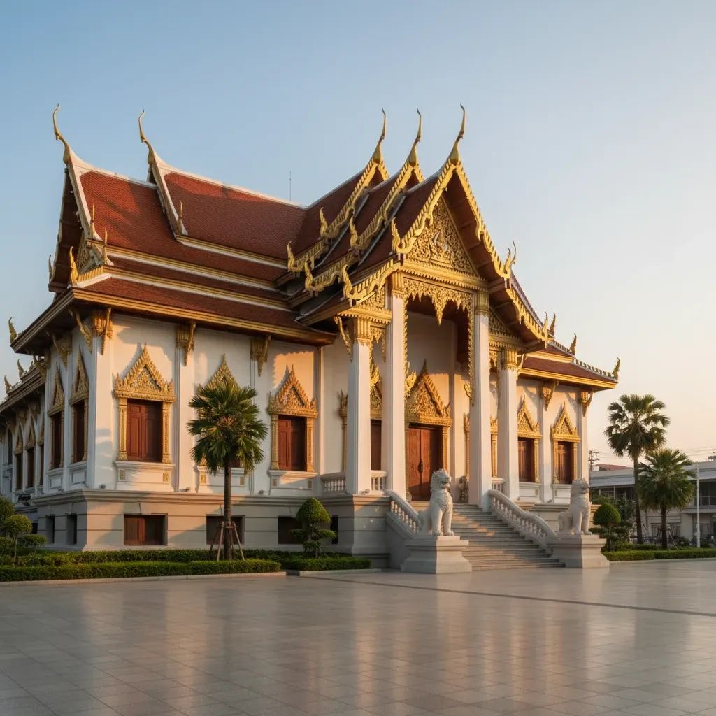 Thai courthouse building exterior representing judicial proceedings and election law enforcement