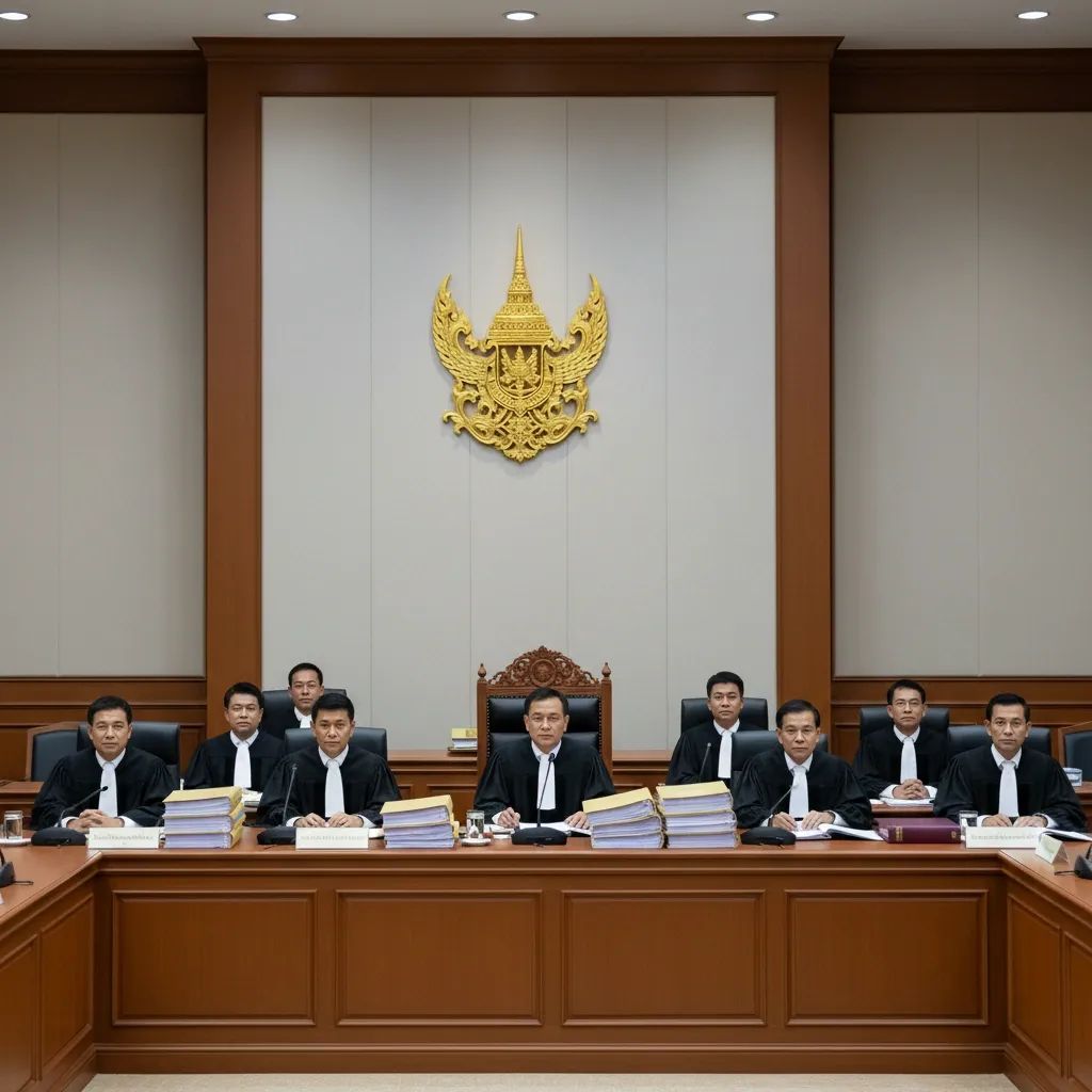 Thailand Constitutional Court hearing on ballot barcode controversy during formal proceeding