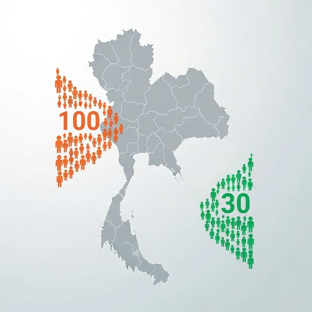 Infographic comparing two Thai party proposals for volunteer military service