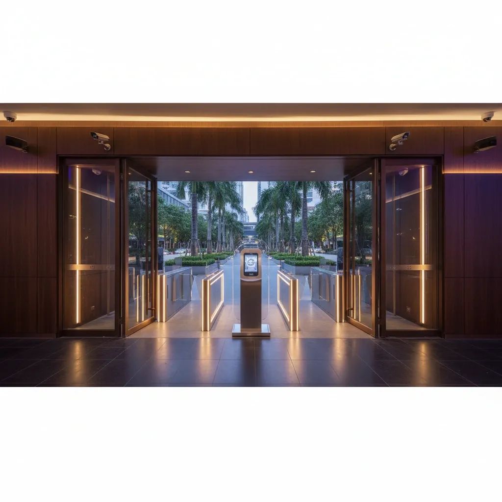 Modern Thai nightclub interior with professional security and entrance design