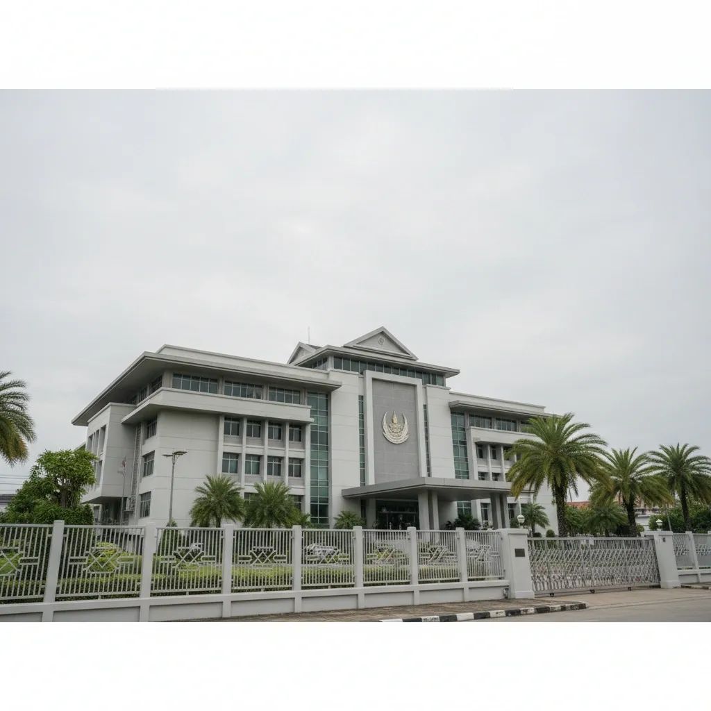 Institutional facility building with security perimeter in Thailand